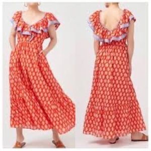 J. Crew Flutter V-Neck Cotton Maxi Dress